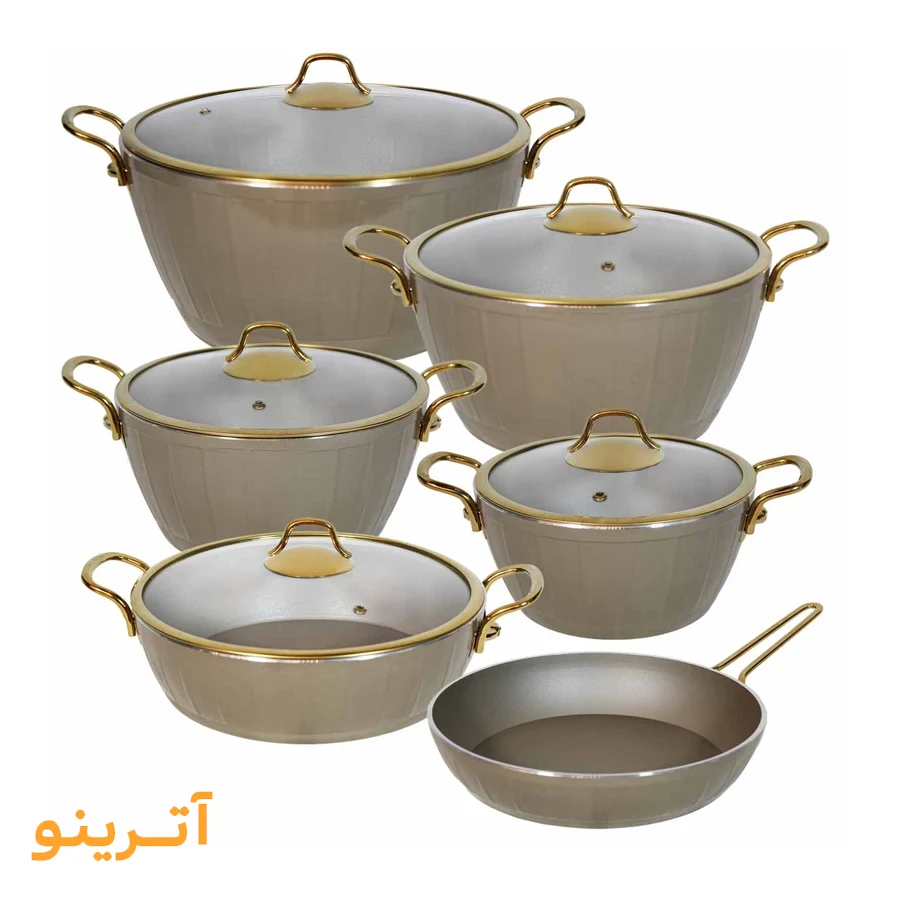 سرویس قابلمه ۱۱ پارچه اویز مدل ویولا سرویس قابلمه ۱۱ پارچه اویز مدل ویولا